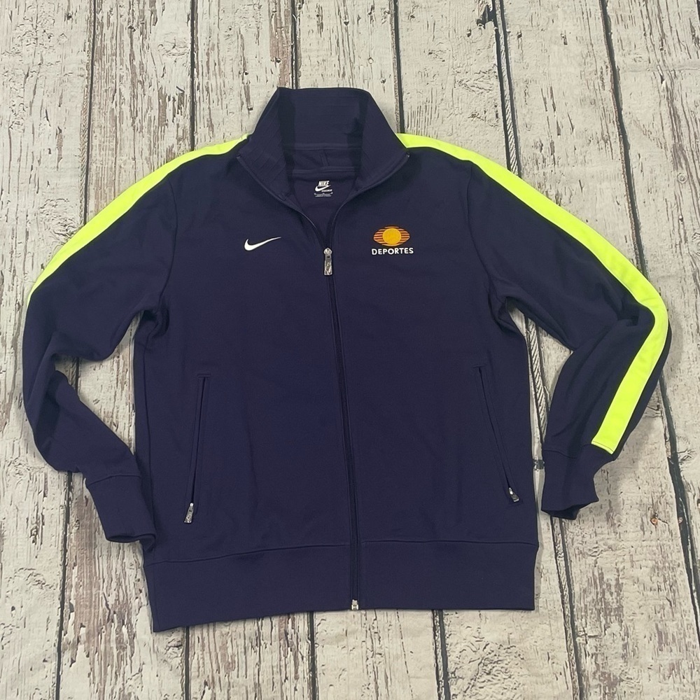 Deportes Blue Nike Zip Up Running Soccer Coat Track Jacket